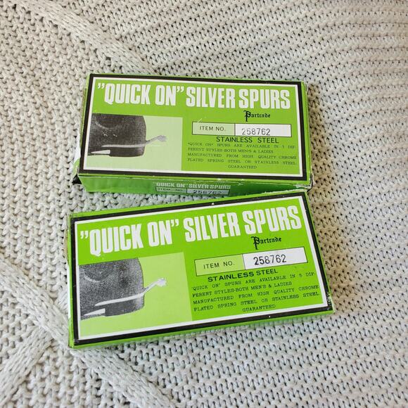 Partrade Quick On Silver Spurs, Stainless Steel, NIB, 2 Boxes - Picture 1 of 6